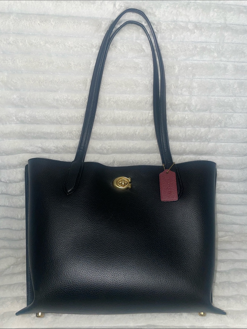 Coach black Willow Large Tote Bag with Brass Hardware